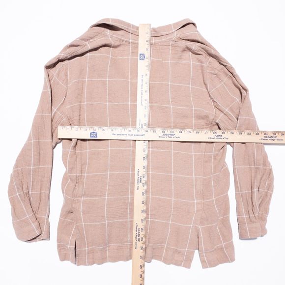 Madewell Blazer Jacket Women XL Breezewoven Larsen Blazer Linen Windowpane Check - Picture 7 of 9